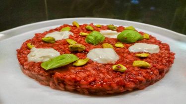 Un risotto con una presenza forte, che sorprende al primo sguardo