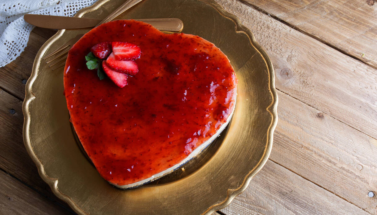 Cheesecake a forma di cuore