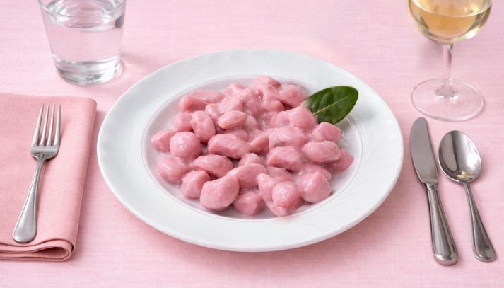 Gnocchi rosa con crema di Parmigiano