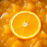 Tegame con fondo di cottura e succo d’arancia che si addensa