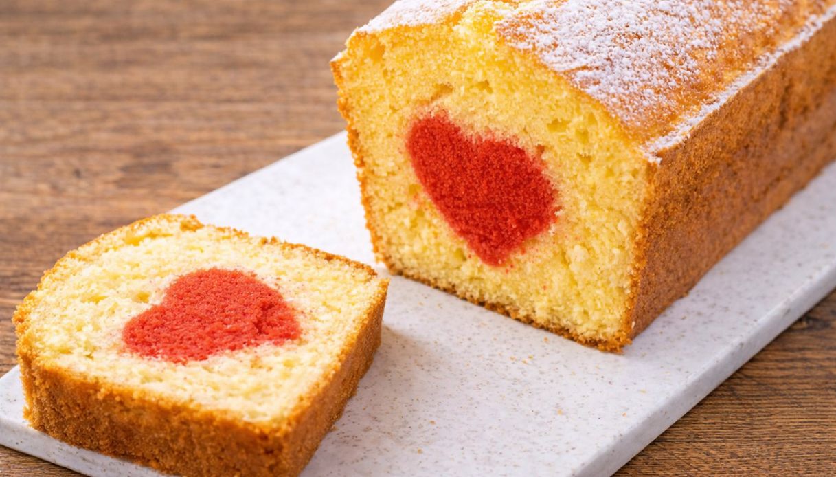 Plumcake con cuore di San Valentino