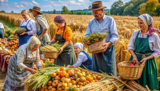 Prodotti della dieta mediterranea e contadini