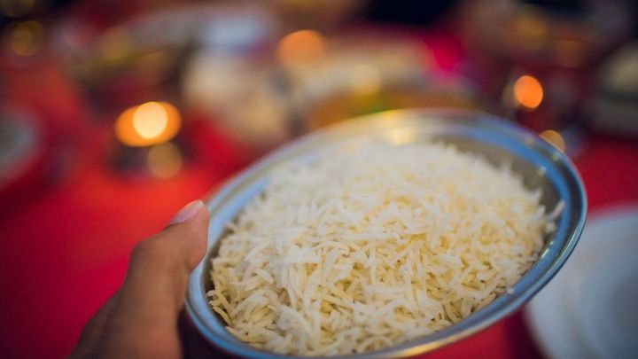 Un piatto di riso basmati in India