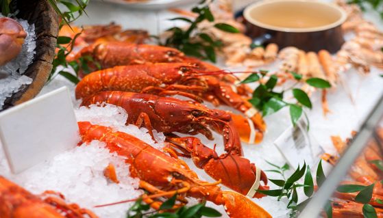 Aragoste vive sul banco del pesce