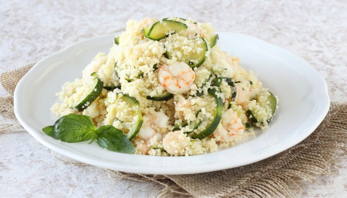 Cous cous con zucchine e gamberetti
