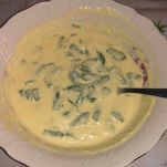 Crema di uova e formaggi con asparagi lessi
