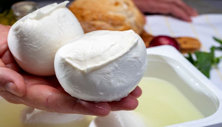 Mozzarelle fresche nel palmo della mano