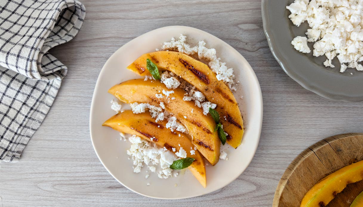 Melone alla griglia con feta