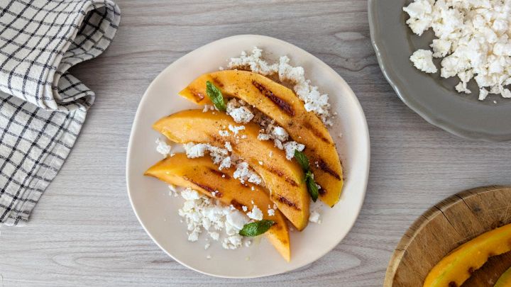 Melone grigliato con la feta