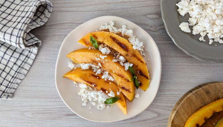 Melone grigliato con la feta