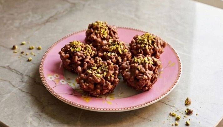 Muffin senza cottura decorati con pistacchio