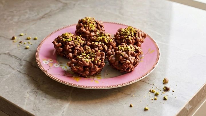 Muffin senza cottura decorati con pistacchio