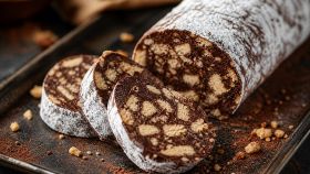 Salame di cioccolato con cacao