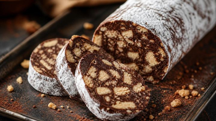 Salame di cioccolato con cacao