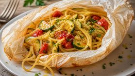 Spaghetti al cartoccio con zucchine