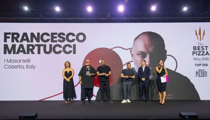 Foto del palco del The Best Pizza Awards 2026 a Milano
