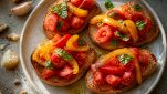 Bruschetta peperoni e pomodoro