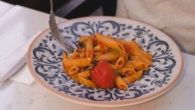 Gustosa pasta all'ischitana mangiata al ristorante