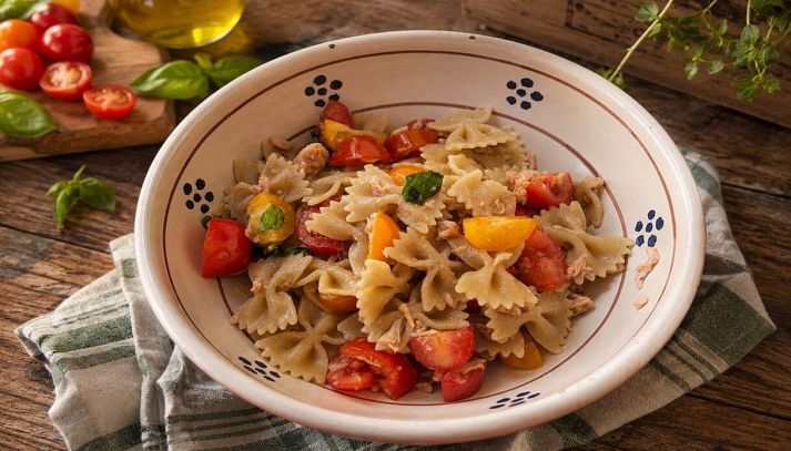Farfalle fredde al tonno e pomodorini