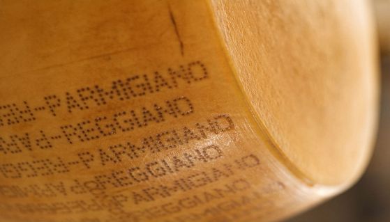 Forma di Parmigiano Reggiano con il marchio