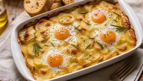 Patate al forno con uova e formaggio