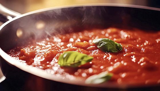 Sugo di pomodoro in cottura