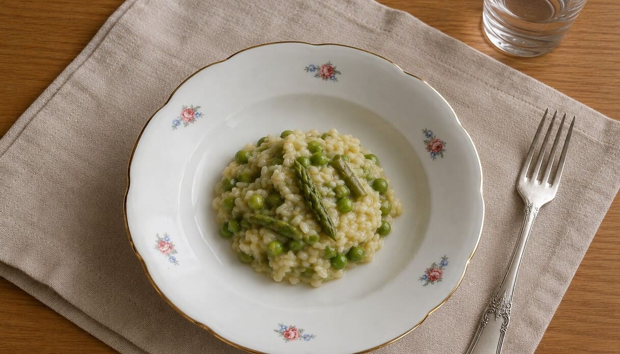 Risotto asparagi e piselli