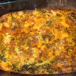 Sformato di bietole cotto, ancora nella pirofila
