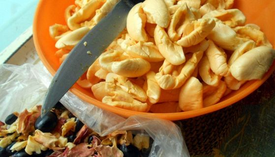 Frutto ackee dopo che è stato pulito