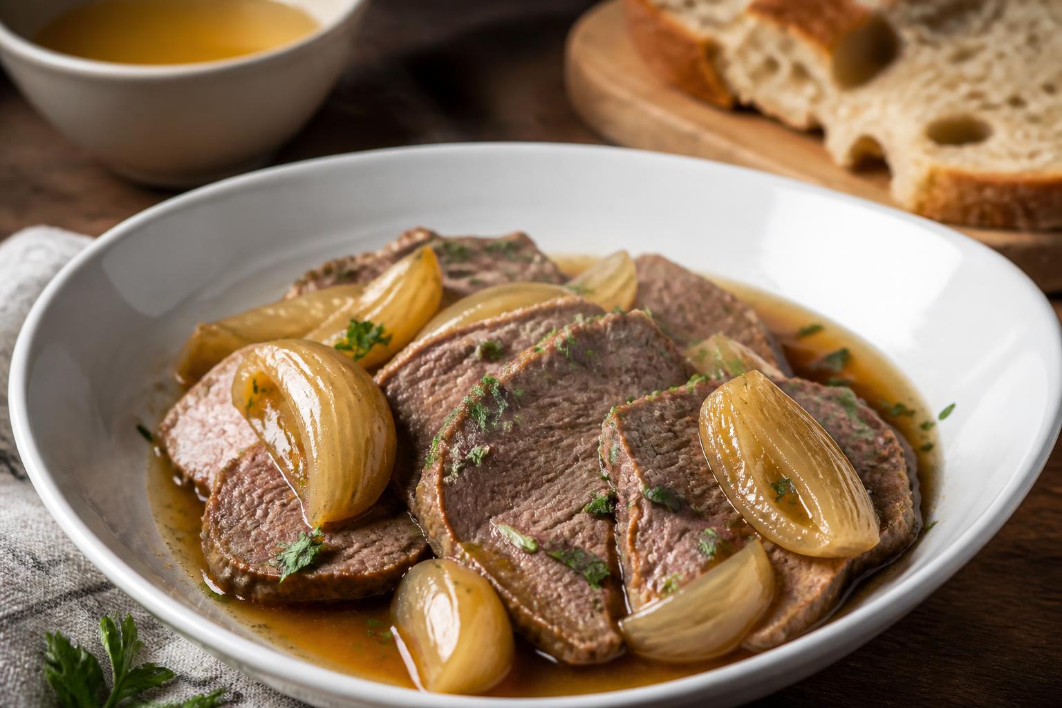 Bollito con cipolle