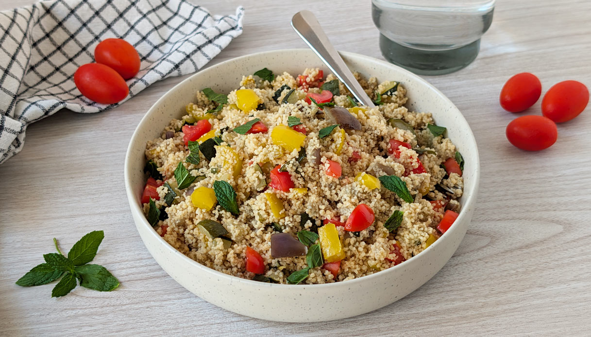 Cous cous con verdure estive e mentuccia