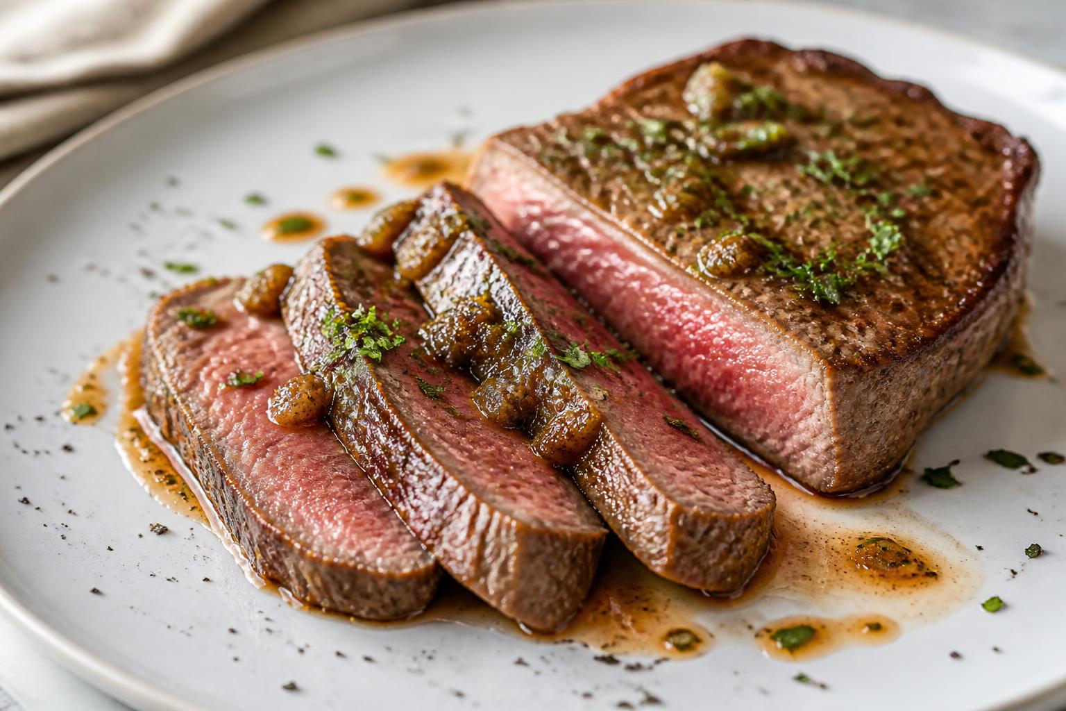 Entrecòtes di manzo con salsa di acciughe