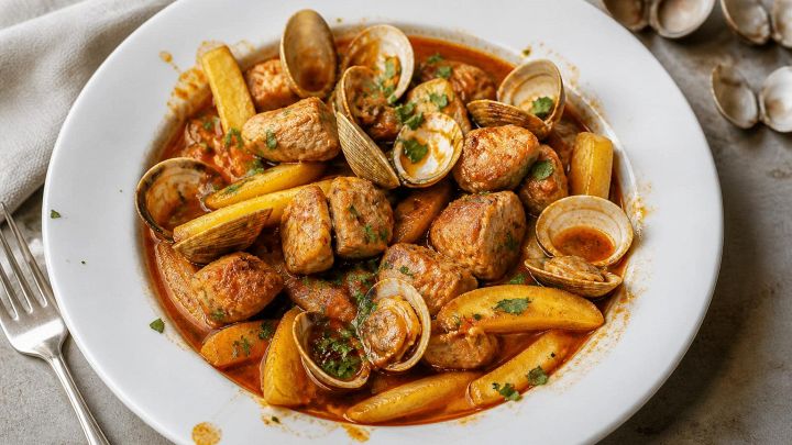 Maiale con le vongole alla portoghese