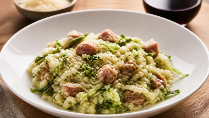 Risotto con verza e salsiccia