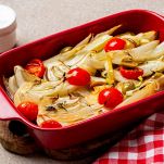Pirofila con finocchi e pomodorini