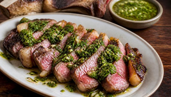 Bistecca alla griglia con salsa chimichurri