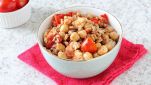 Farro con ceci e gamberetti