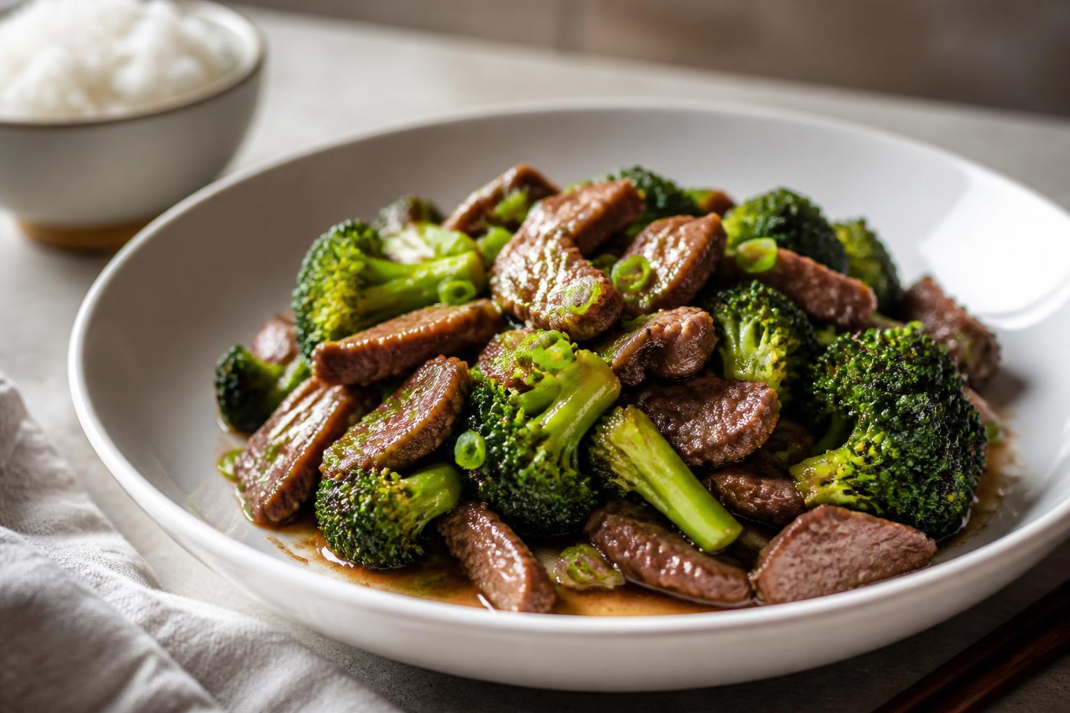 Manzo saltato con broccoli