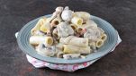 Pasta funghi e speck con panna