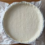 Teglia rivestita con pasta sfoglia