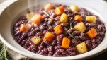 Risotto all'Amarone con zucca e renette