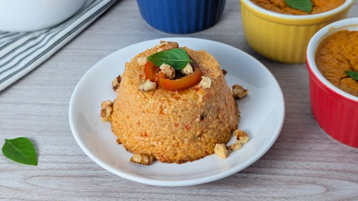 Piatto con sformatino di peperoni