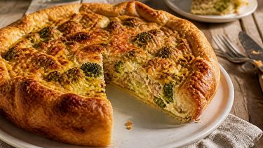 Torta rustica con broccoli e salsiccia