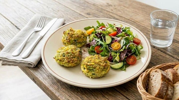 Bocconcini di quinoa nel piatto sul tavolo