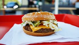 Hamburger con formaggio e insalata