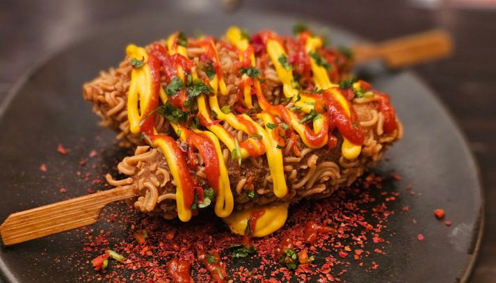 piatto con korean corn dog