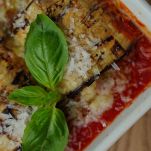 teglia di parmigiana da cuocere