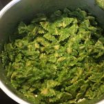 Pasta con pesto di bietole e noci