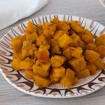 piatto con zucca in padella con pangrattato