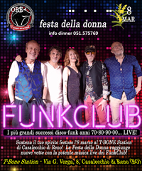 FunkClub in concerto per l'8 marzo Festa della Donna